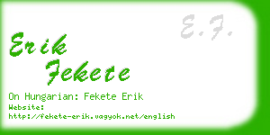 erik fekete business card